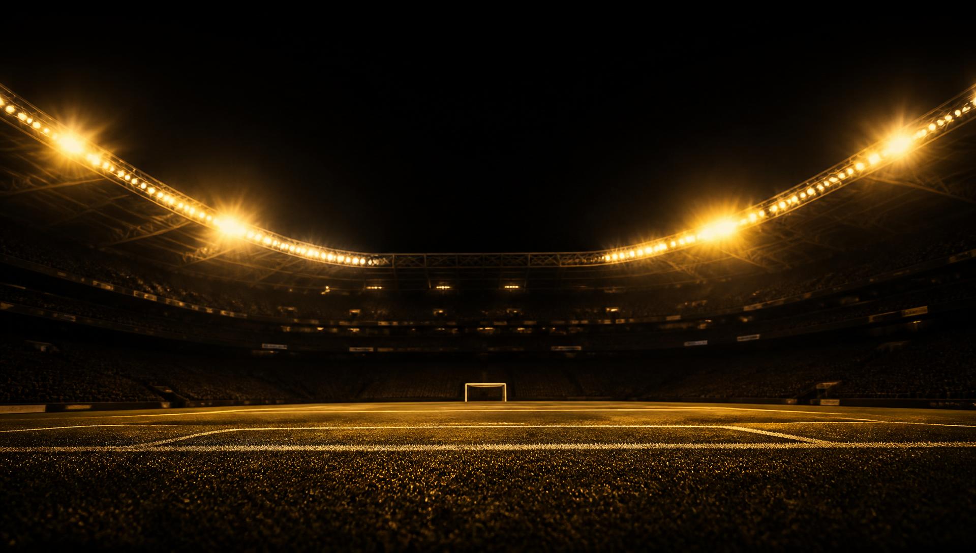 Estádio iluminado à noite